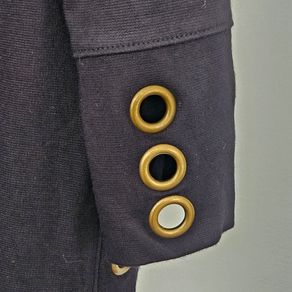 Cato Plus Black Tunic with Brushed Gold Grommets Size 14/16W - Picture 2 of 4